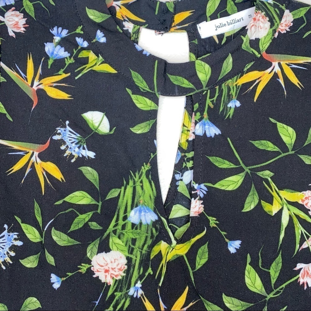 NWT Julie Billiart Floral Long Sleeve Keyhole Top - Picture 2 of 7